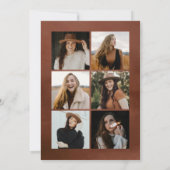 ブラウンウォーター色アーチ7フォトコラージュ卒業 案内状 (裏面)