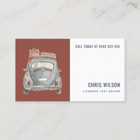 ブラウンウォーター色タクシー採用キャブドライバサービス 名刺 (正面)