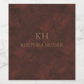 ブラウンウォーター色モノグラム ワインラベル (シングルラベル)