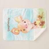 ブラウンウォーター色リトルピギー シェルパブランケット (正面(横))