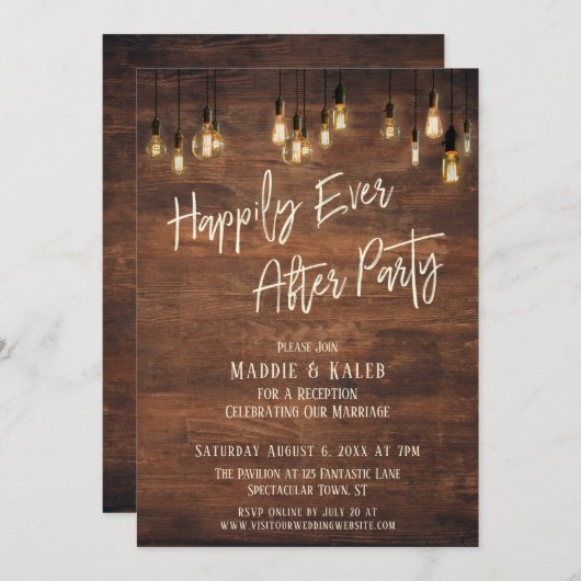 ブラウンウォール エジソンライト ハッピーエバアフターパーティ 招待状 (正面/裏面)