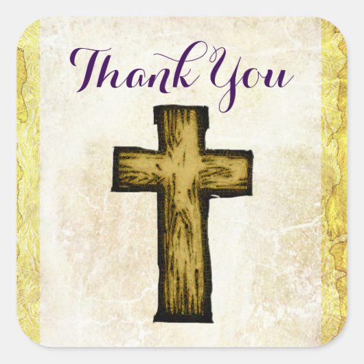ブラウンウッドクロスサンキュー スクエアシール (正面)