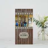 ブラウンウッドシルバーカントリーフォトクリスマスカード シーズンカード (スタンド正面)