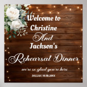 ブラウンウッドストリングライトリハーサルディナーウェルカム ポスター (正面)