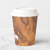 ブラウンウッドテクスチャホワイトボ航海のートいかりテープ 紙コップ (左)
