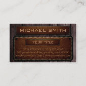 ブラウンウッドブラウンレザールックモノグラム 名刺 (裏面)