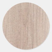 ブラウンウッドボードのシンプルでエレガントなテンプレート ラウンドシール (正面)