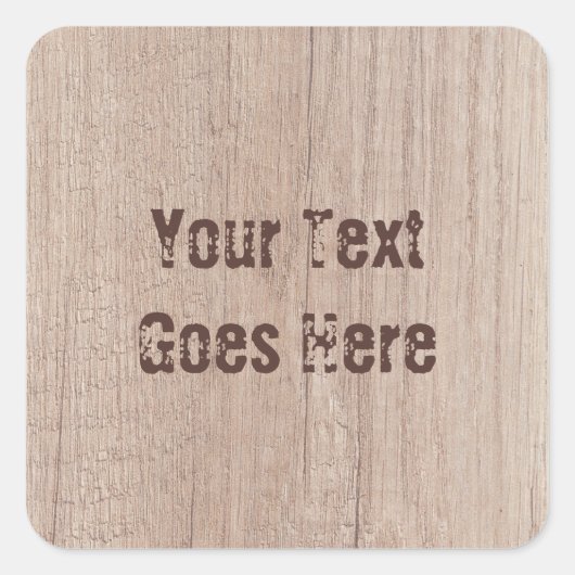 ブラウンウッドボードルックトレンディーテンプレート スクエアシール (正面)