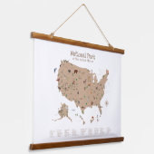 ブラウンウッドランドナショナルパークマップ子供部屋デコール 吊り下げ型タペストリー (傾斜あり)