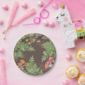 ブラウンウッドランドフロッグビーマッシュルームピクニ素朴ック ペーパープレート (パーティー)