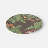 ブラウンウッドランドフロッグビーマッシュルームピクニ素朴ック ペーパープレート (アングル)