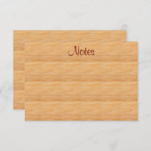 ブラウンウッドルック書付きスクリプト文字テンプレート ノートカード (正面/裏面)