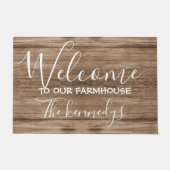 ブラウンウッド素朴ファームハウスウェルカムドアマット ドアマット (正面)