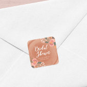 ブラウンウッド素朴フローラブライダルシャワースクエア スクエアシール
