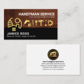 ブラウンウッド金ゴールドホームハンドマニッシュツール 名刺 (正面/裏面)