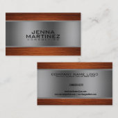 ブラウンウッド&メタリックシルバーコンサルティング 名刺 (正面/裏面)