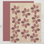 ブラウンウッド&葉スクラップブック紙: (正面/裏面)