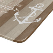 ブラウンウッ航海のドストライプ&いかり切断板 カッティングボード (角)