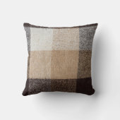 ブラウンウー市松模様にル:タータンチェックテクスチャ クッション (裏面)