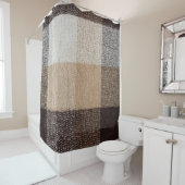 ブラウンウー市松模様にル:タータンチェックテクスチャ シャワーカーテン (インサイチュ)