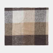ブラウンウー市松模様にル:タータンチェックテクスチャ フリースブランケット (正面(横))