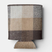 ブラウンウー市松模様にル:タータンチェックテクスチャ 缶クーラー (裏面)