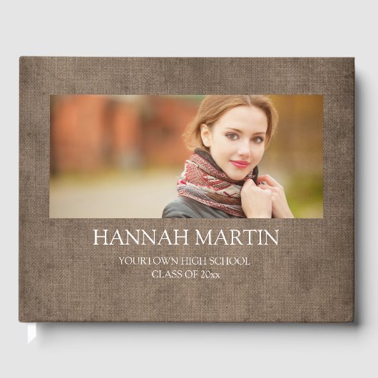 ブラウンエイジ素朴ドバーラップリネン卒業 ゲストブック (正面)