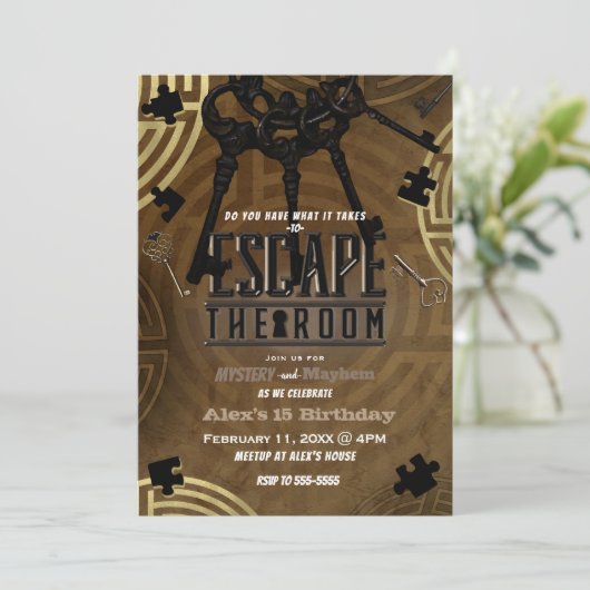 ブラウンエスケープザルーム殺人謎ディナーパーティー 招待状 (スタンド正面)