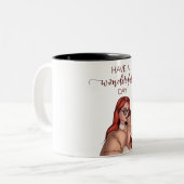 ブラウンエステティックガールインスピレーションマグ ツートーンマグカップ (正面左)