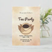 ブラウンエステティックティーパーティの招待状 招待状 (スタンド正面)