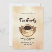 ブラウンエステティックティーパーティー招待状 招待状 (正面)