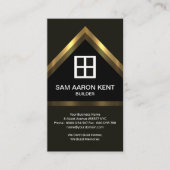 ブラウンエレガンス金ゴールドフェイクホームビルダー建築 名刺 (正面)