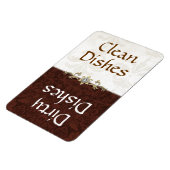 ブラウンエレガントおよびアイボリーダマスク食洗機磁石 マグネット (左側)