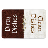 ブラウンエレガントおよびアイボリーダマスク食洗機磁石 マグネット (横)