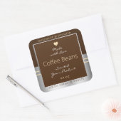 ブラウンエレガントおよびシルバー製品の包装ラベル スクエアシール (封筒)