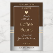 ブラウンエレガントおよびシルバー製品の包装ラベル フードラベル (シングルラベル)