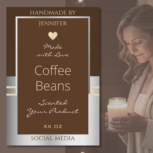 ブラウンエレガントおよびシルバー製品の包装ラベル フードラベル