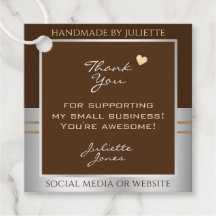 ブラウンエレガントとシルバーの小規模企業ありがとう