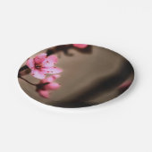 ブラウンエレガントとピンクの日本のさくらんぼ ペーパープレート (アングル)