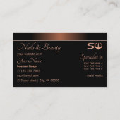 ブラウンエレガントとブラックとイニシャルプロフェッショナル 名刺 (裏面)