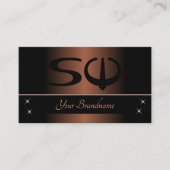 ブラウンエレガントとブラックとイニシャルプロフェッショナル 名刺 (正面)