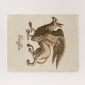 ブラウンエレガントとベージュのグリフィン – 伝説的な獣 ジグソーパズル (横)