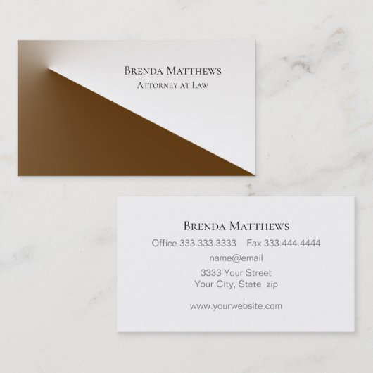 ブラウンエレガントとホワイトのプロフェッショナル 名刺 (正面/裏面)