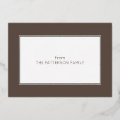 ブラウンエレガントと素朴金ゴールドカスタム写真クリスマス 箔シーズンカード (裏面)