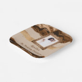 ブラウンエレガントアゲート写真招待状 ペーパープレート (傾斜あり)