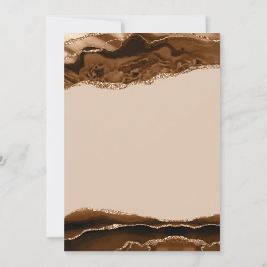 ブラウンエレガントアゲート写真招待状 招待状 (裏面)