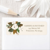 ブラウンエレガントアンドクリームフローラ差出人住所ラベル ラベル (インサイチュ)