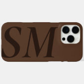 ブラウンエレガントイニシャルモノグラはっきりしたム Case-Mate iPhoneケース (裏面 (横))