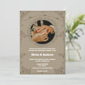 ブラウンエレガントウェディング招待状 招待状 (スタンド正面)