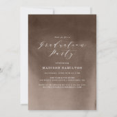 ブラウンエレガントウォーターカラー写真卒業パーティー 招待状 (裏面)